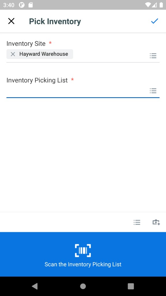 Before — task setup form